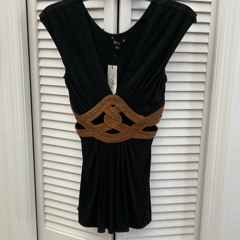 Sky Black and Brown Women's Top